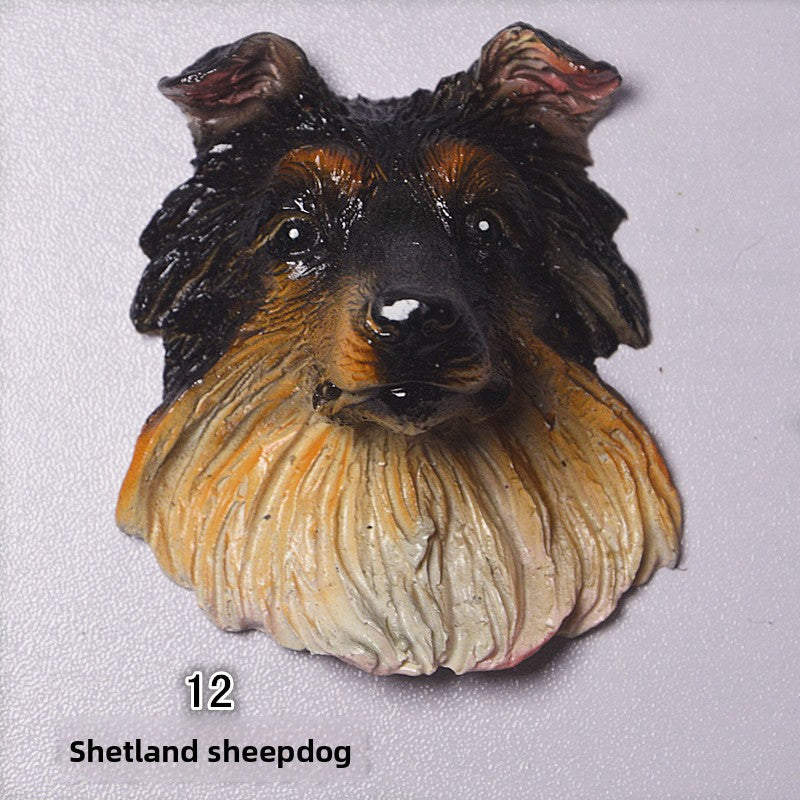 Dog Head Refrigerator Magnets Set