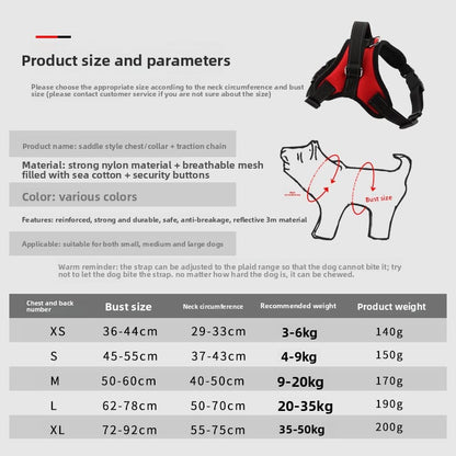 Dog leash, dog chain, chest harness