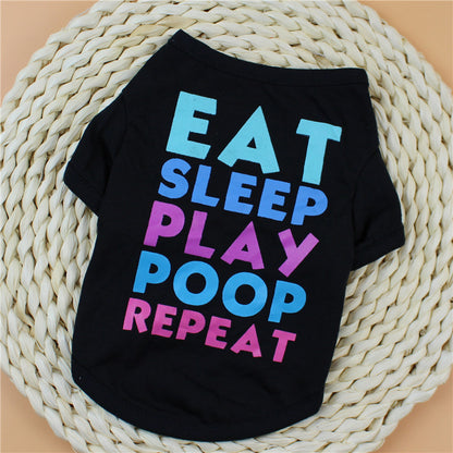 Dog Letter Print Summer Tshirt