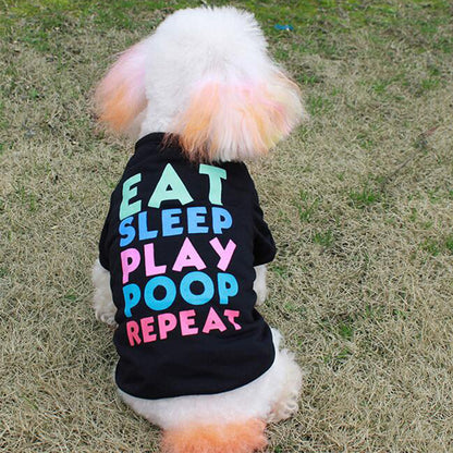 Dog Letter Print Summer Tshirt