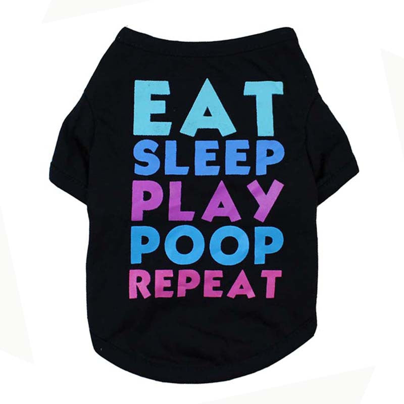 Dog Letter Print Summer Tshirt