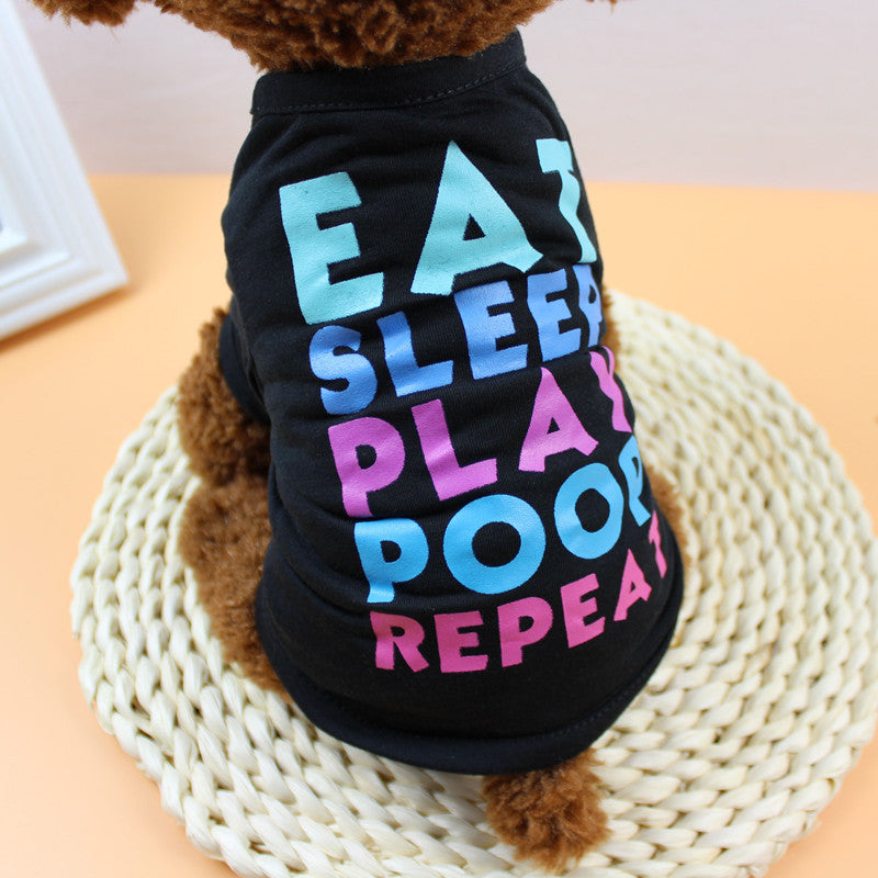 Dog Letter Print Summer Tshirt