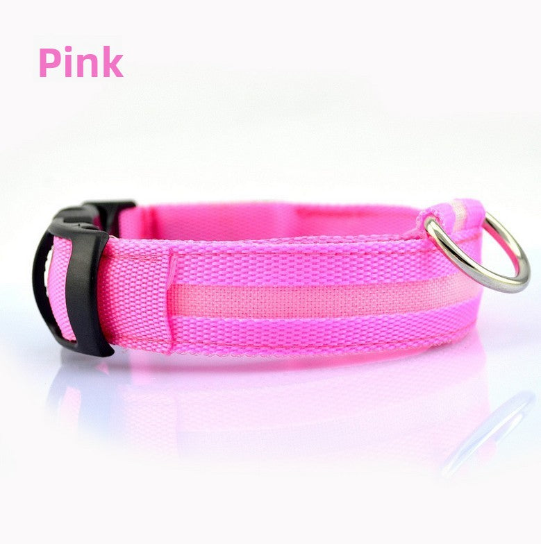 Dog luminous collar, USB charging dog collar, large and small LED pet anti lost collar