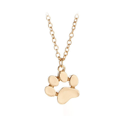 Dog Paw Heart Pendant Necklace