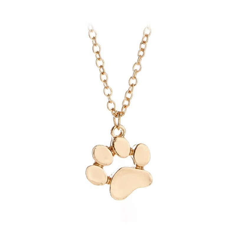 Dog Paw Heart Pendant Necklace