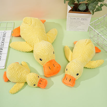 Dog toys bite-resistant molars sound relief toys plush sleeping small yellow duck small and medium-sized dog pet toys