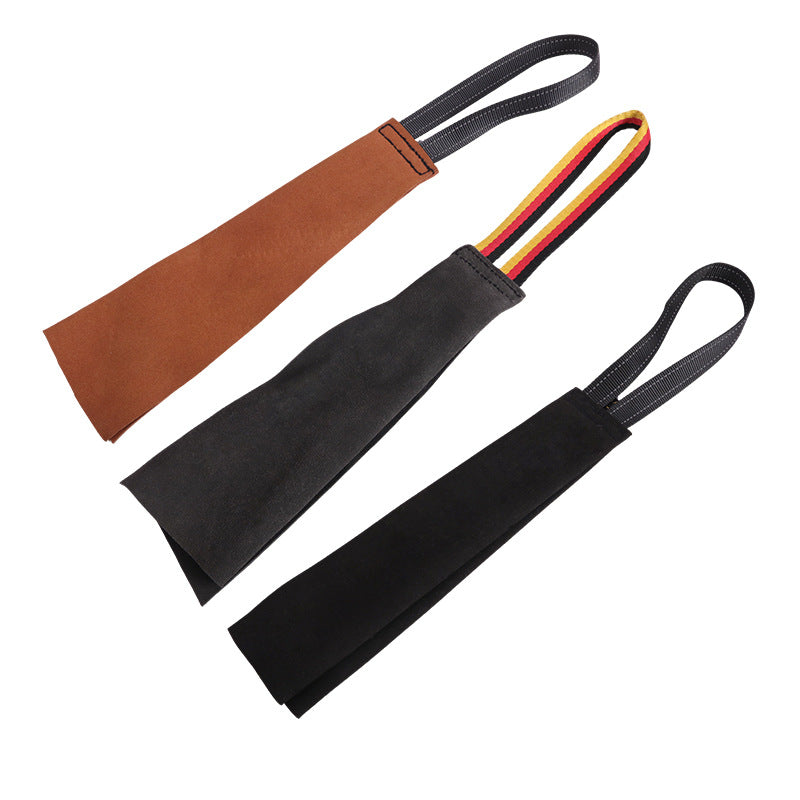 Dog Training Handle Cowhide Bite Training Tool for Pet Dogs