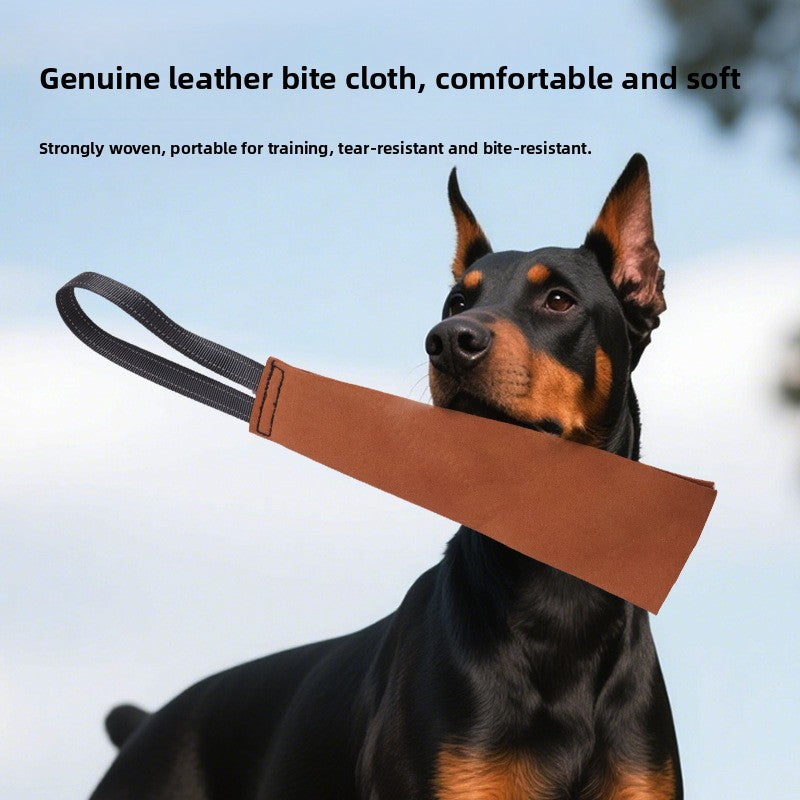 Dog Training Handle Cowhide Bite Training Tool for Pet Dogs
