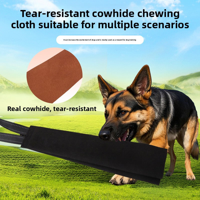 Dog Training Handle Cowhide Bite Training Tool for Pet Dogs