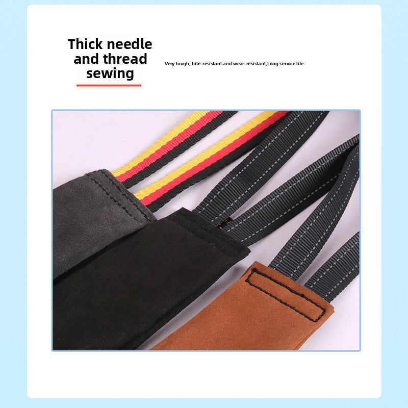 Dog Training Handle Cowhide Bite Training Tool for Pet Dogs