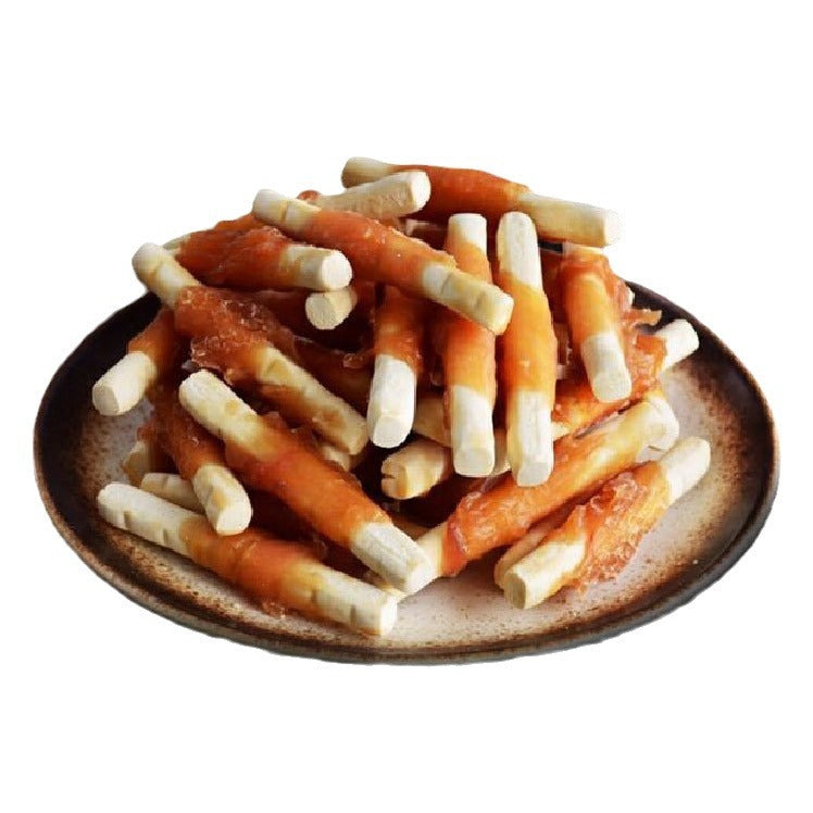 Dog Treats: Chicken-Wrapped Cheese Sticks and Calcium Sticks