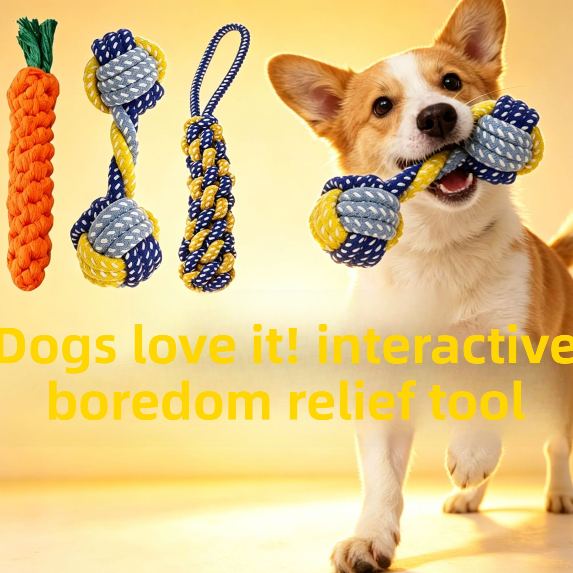 Doggy chewable cotton rope toy