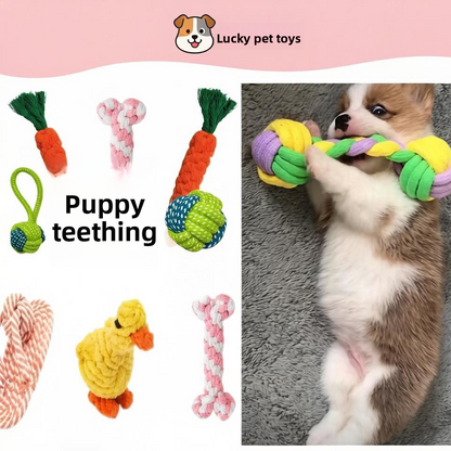 Doggy chewable cotton rope toy
