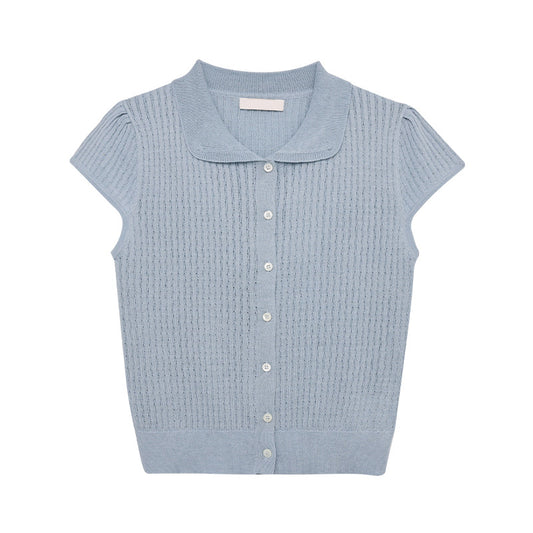 Doll Collar Knitted Cardigan