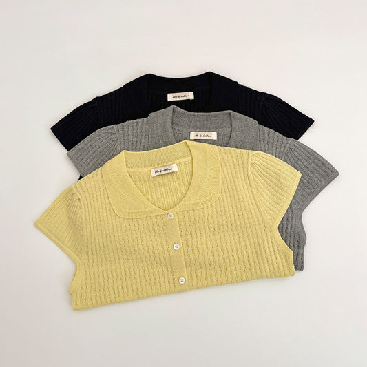 Doll Collar Knitted Cardigan