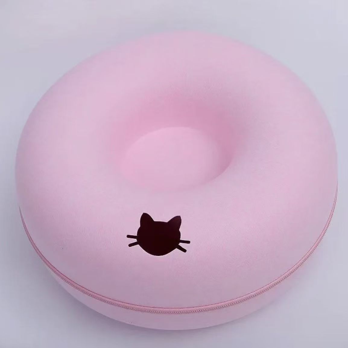 Donut Felt Pet Nest with Zipper Tunnel