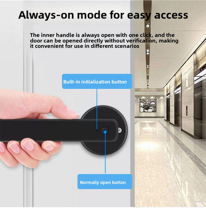 Door handle with fingerprint lock