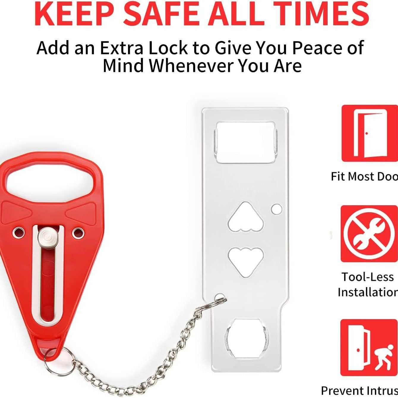 Door Stop Alarm with Loud Anti-Theft Alert for Home and Hotel