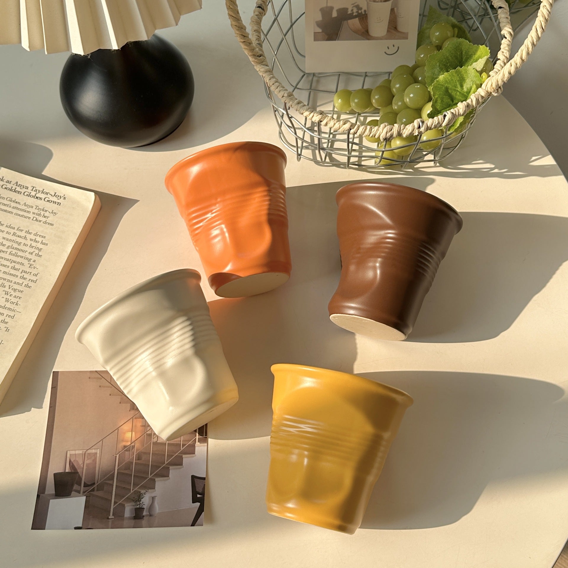 Dopamine-colored ceramic water cup