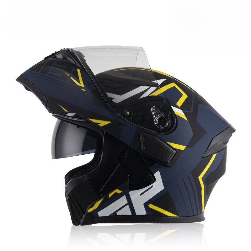 DOT Certified Carbon Fiber Motorcycle Helmet with Dual Lens