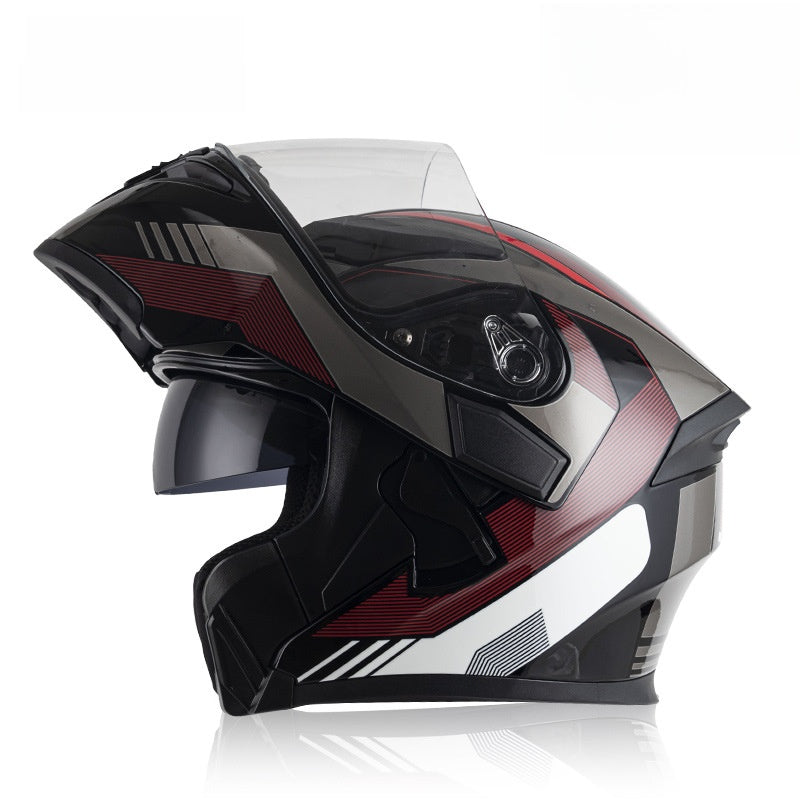 DOT Certified Carbon Fiber Motorcycle Helmet with Dual Lens