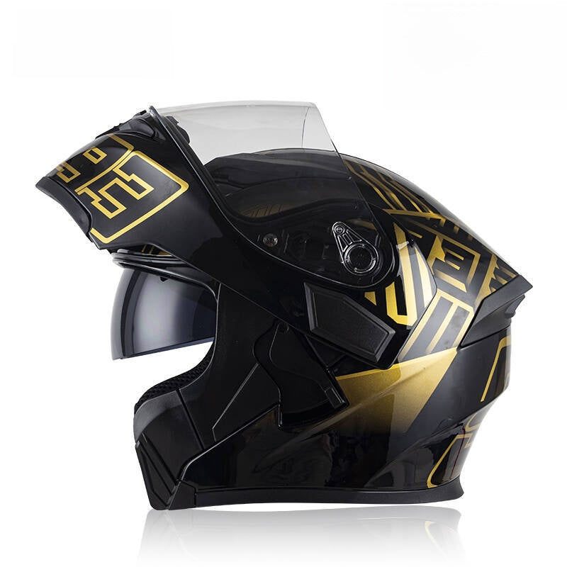 DOT Certified Carbon Fiber Motorcycle Helmet with Dual Lens