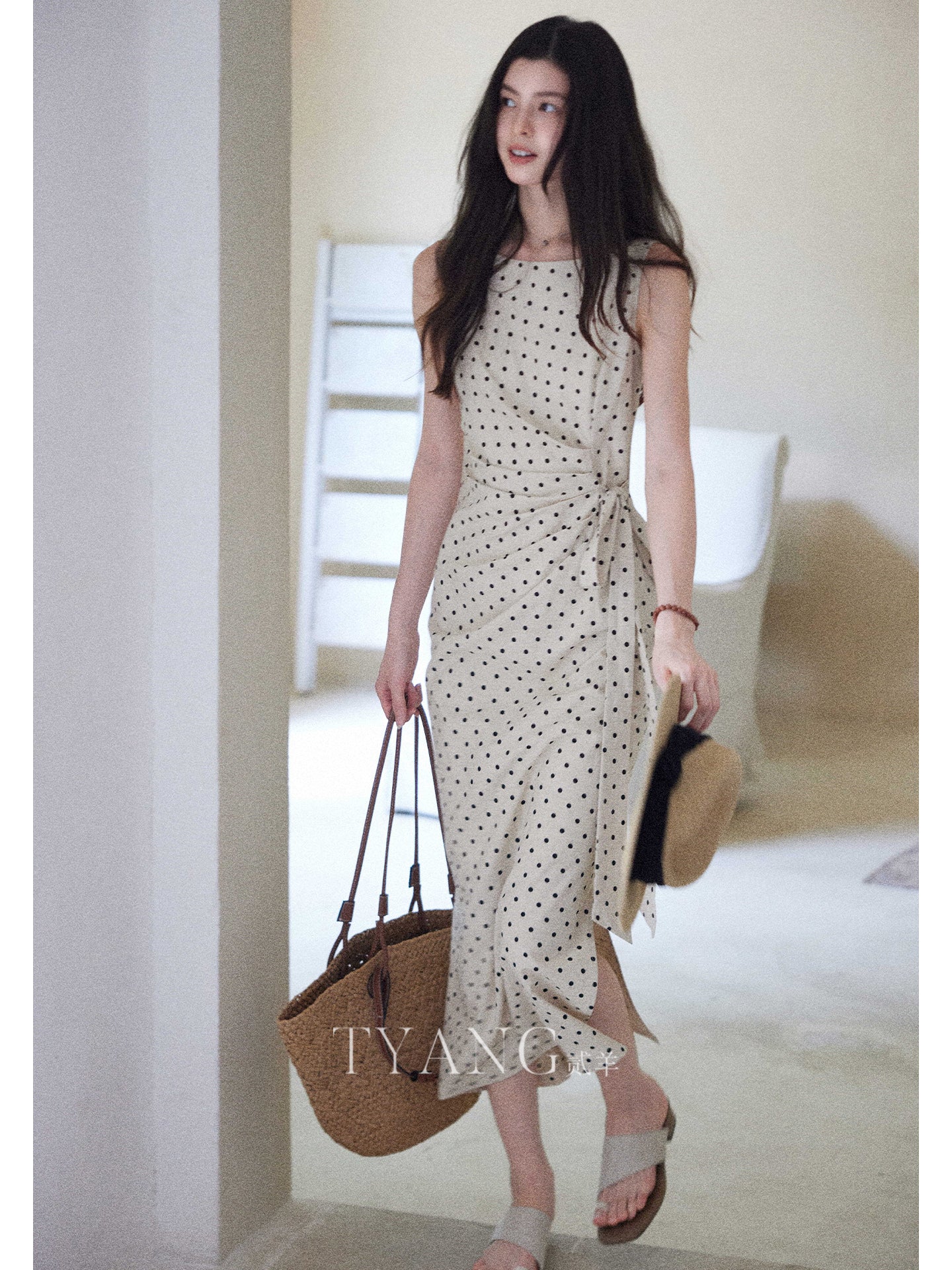 Dot French Long Dress for Women