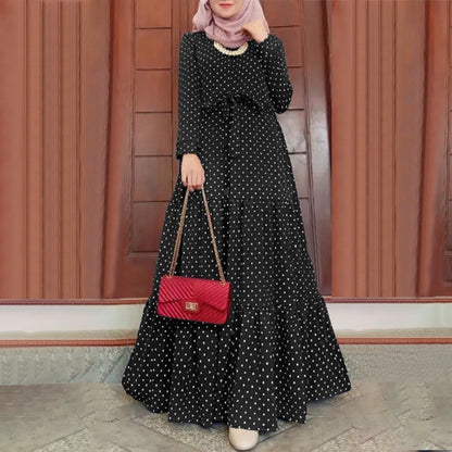 Dot-patterned elegant dress or robe
