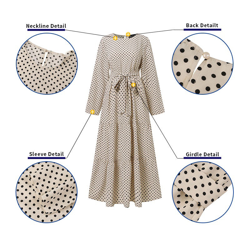 Dot-patterned elegant dress or robe