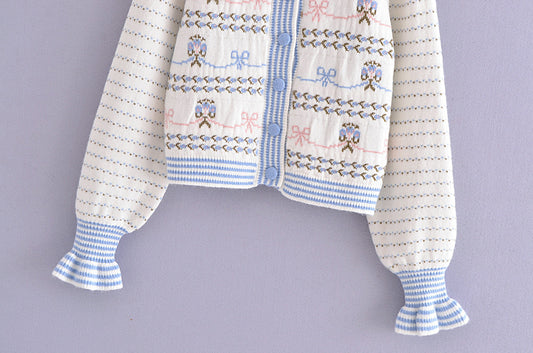 Dot Wave Acrylic Cardigan