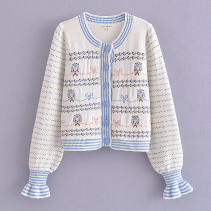 Dot Wave Acrylic Cardigan