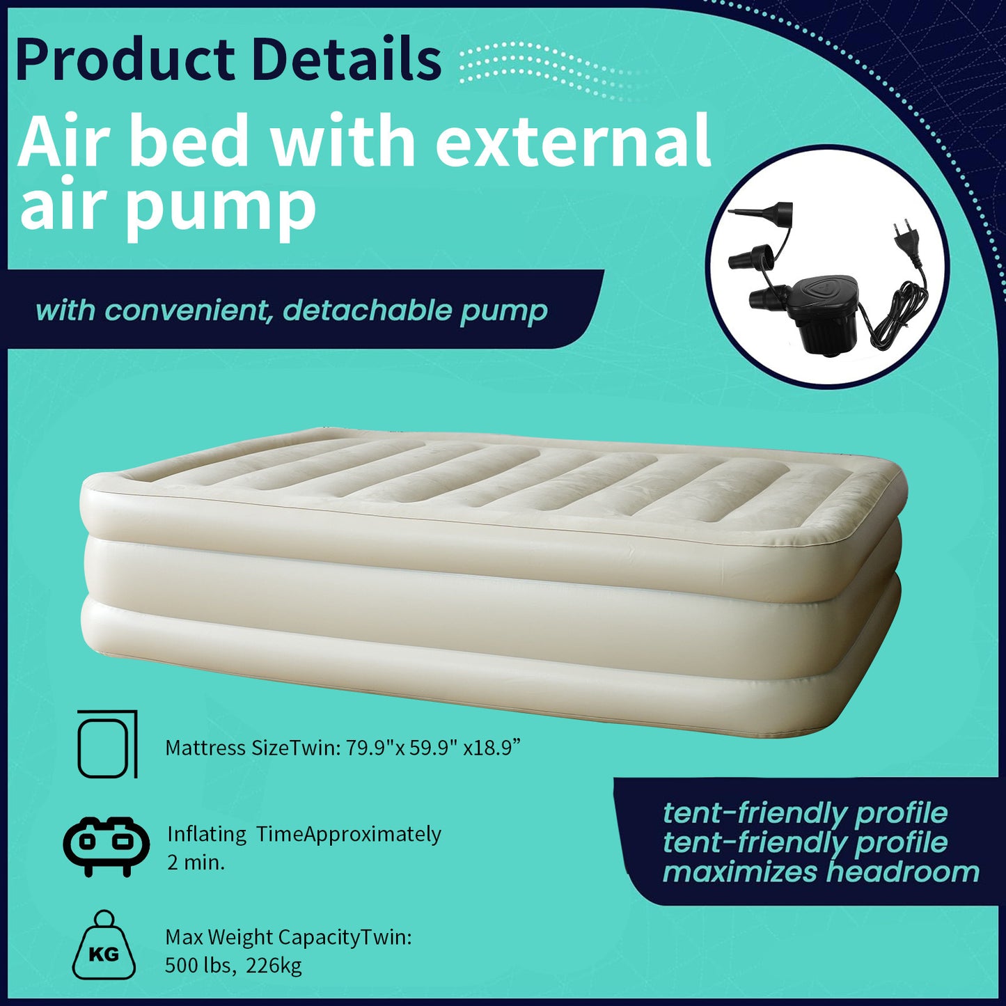 Double Automatic Inflatable Mattress