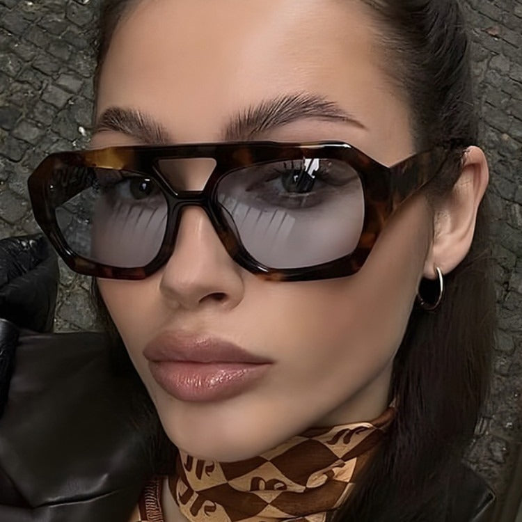 Double Beam Irregular Sunglasses