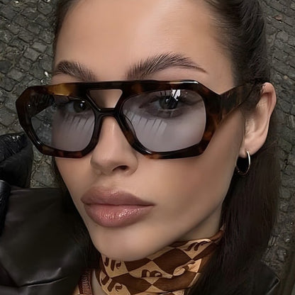 Double Beam Irregular Sunglasses