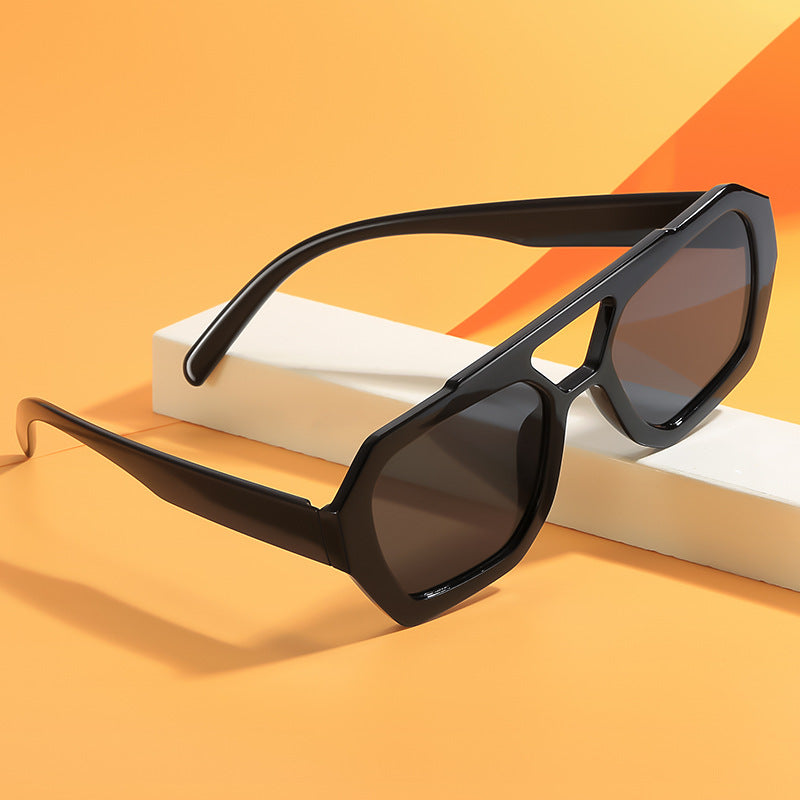 Double Beam Irregular Sunglasses