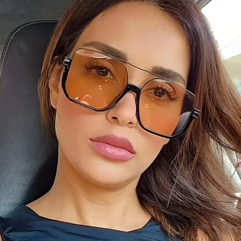 Double Beam Lower Half-Frame Sunglasses