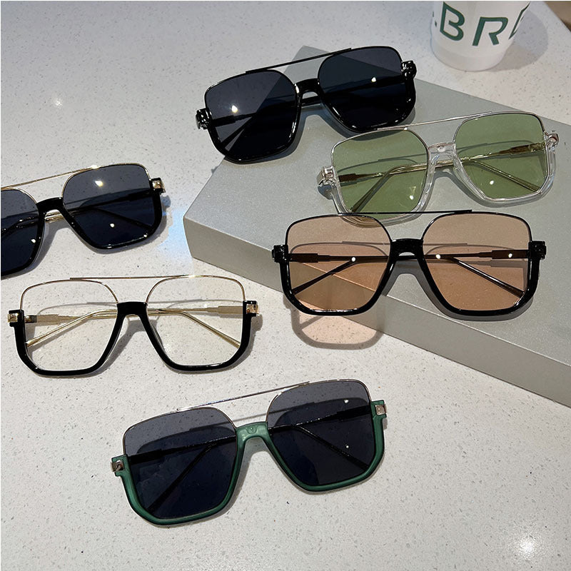 Double Beam Lower Half-Frame Sunglasses