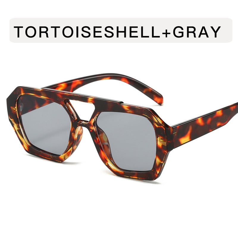 Double-beam Retro Irregular Sunglasses