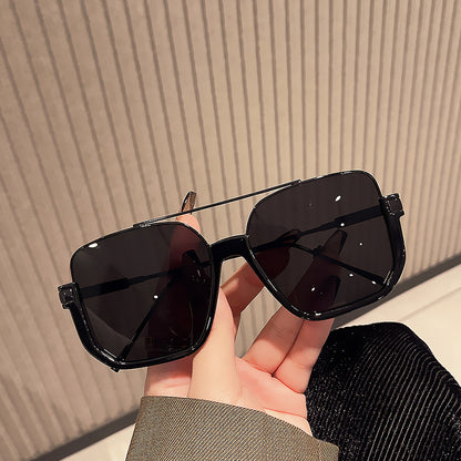 Double Beam Sunglasses Large Frame Retro Style