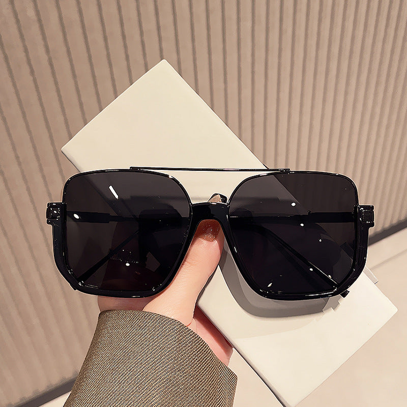Double Beam Sunglasses Large Frame Retro Style