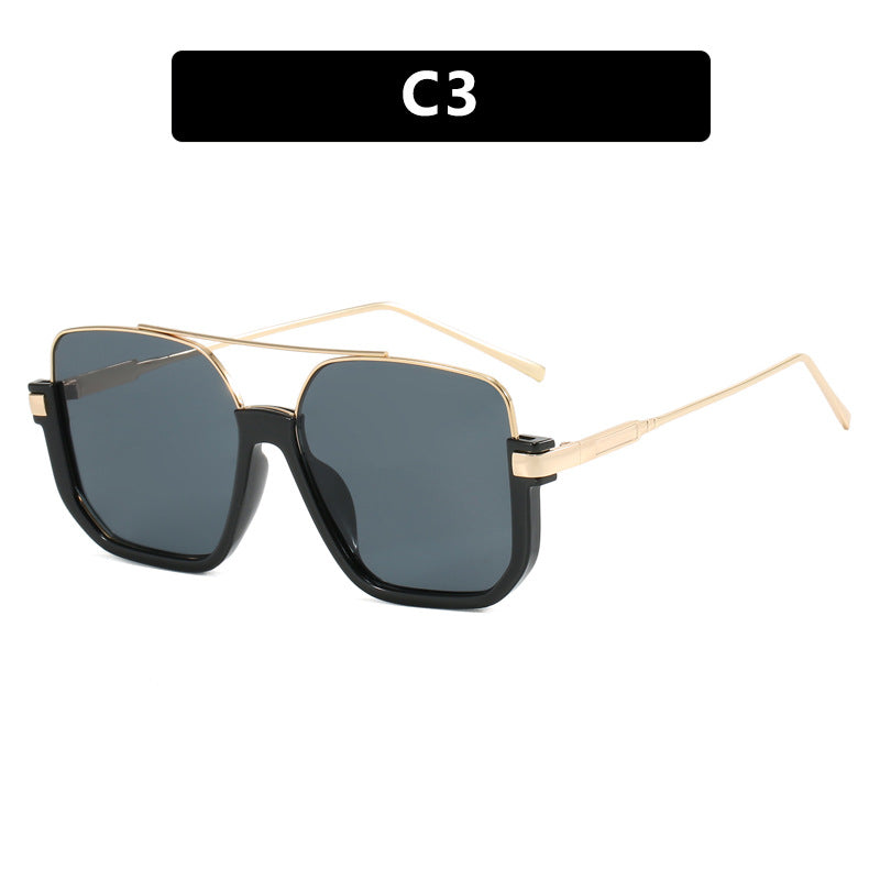 Double Beam Sunglasses Large Frame Retro Style