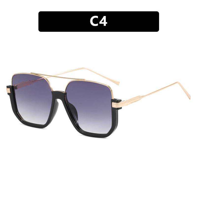 Double Beam Sunglasses Large Frame Retro Style