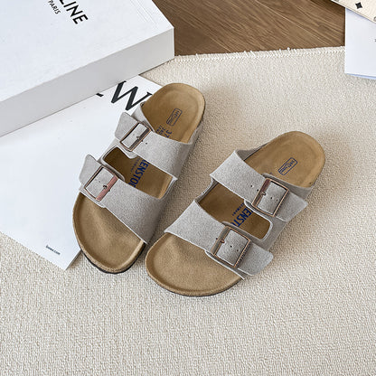 Double-Breasted Cork Sole Sandals