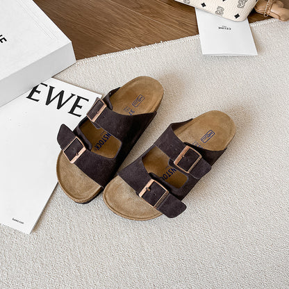 Double-Breasted Cork Sole Sandals