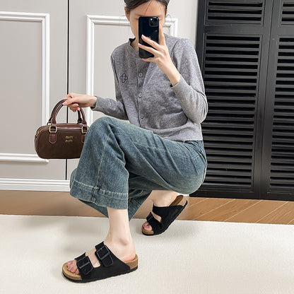 Double-Breasted Cork Sole Sandals