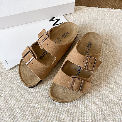 Double-Breasted Cork Sole Sandals