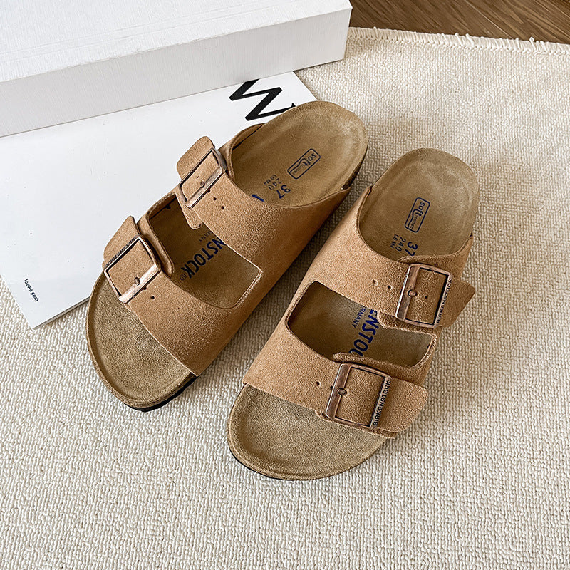 Double-Breasted Cork Sole Sandals