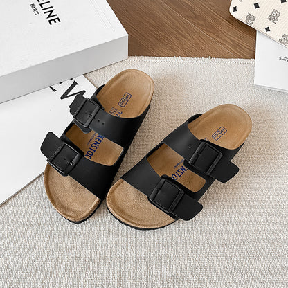 Double-Breasted Cork Sole Sandals