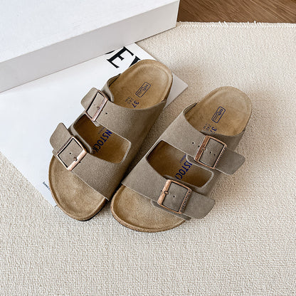 Double-Breasted Cork Sole Sandals