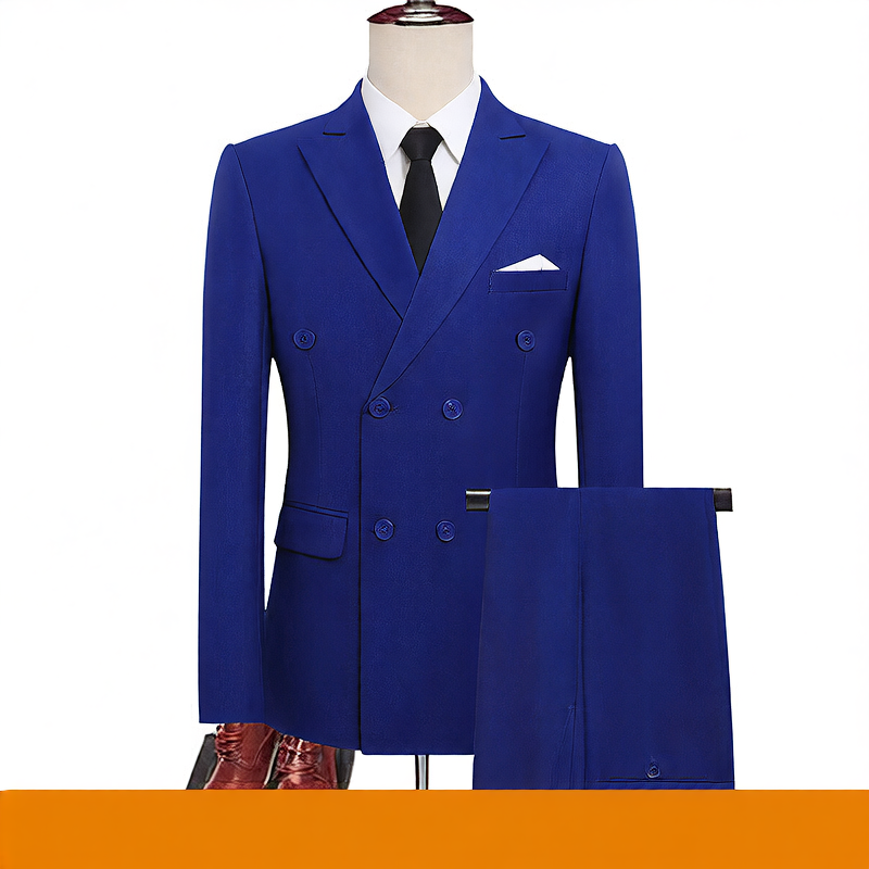 Double-Breasted Slim Fit Mens Suit